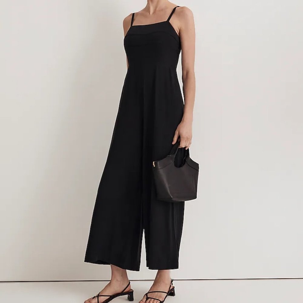 Madewell Square Neck Wide Leg Sleeveless Jumpsuit Size 4